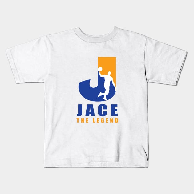 Jace Custom Player Basketball Your Name The Legend Kids T-Shirt by Baseball Your Name